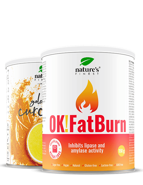 Golden Curcuma Latte + OK!Fatburn , 50% Korting , Immuunsysteem , Gewichtsverlies , Fatburner , Blokkeert Koolhydraat- En Vet-enzym , 275g