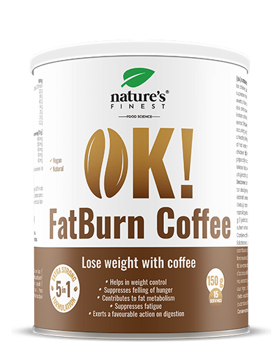 OK!FatBurn Koffie , Carb Fat Burner , L-Tyrosine L-Carnitine , Versnelt Vetverbranding , Bewezen Gewichtsverlies Uit Klinische Studies , 150g