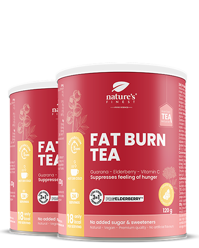Fat Burn Slimming Tea 1+1 , Stimuleert Metabolisme , Melkdistel Thee , Valeriaan Thee , Afslank Thee , ProElberberry™ , Biologisch , Vegan , 240g